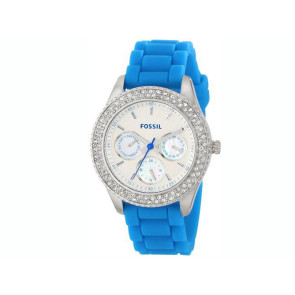 Bracelet de montre Fossil ES3497 Silicone Bleu 18mm